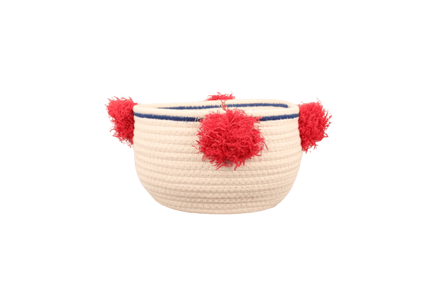 Geflochtener Geschenkkorb Weiß - Mit Griff Für Babygeschenke & Aufbewahrung