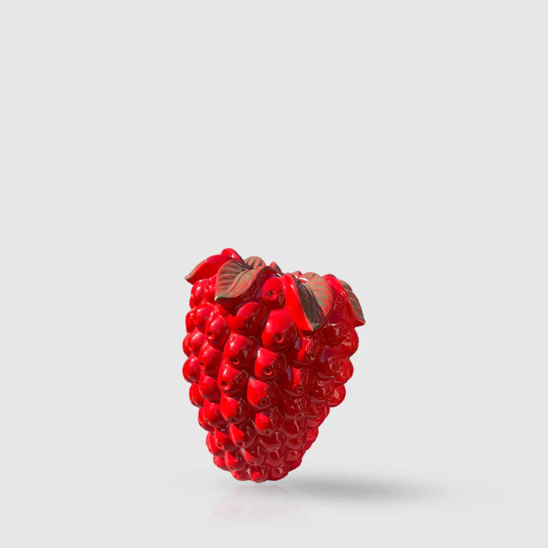 Italiving Keramikvase Dekovase in Form einer Himbeere - glasierte Keramik H 26,5 cm Ø 21 cm rot