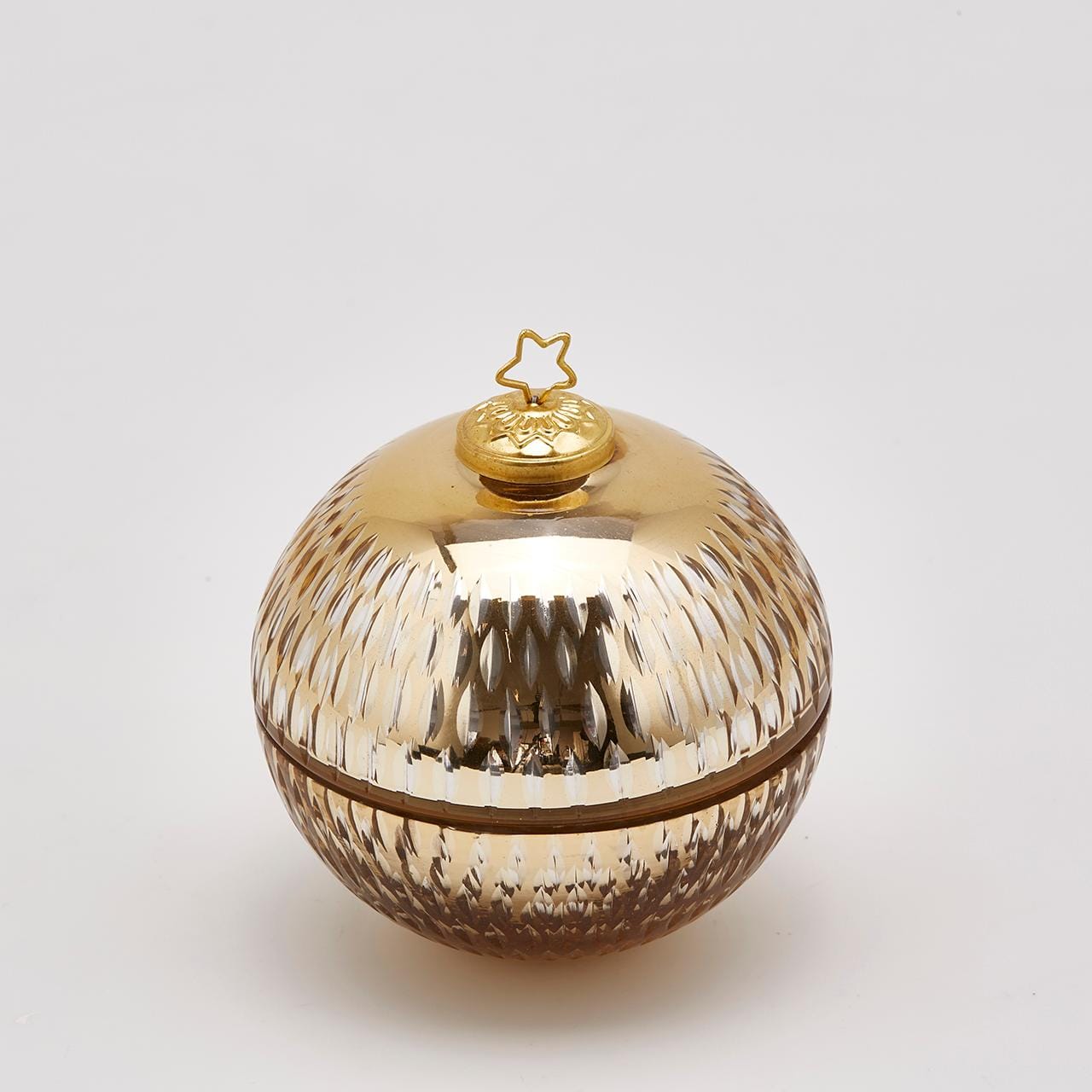 Italiving Duftkerze Gold Duftkerze in Zierglaskugel mit Stern - Vanilleduft und 3 Dochte