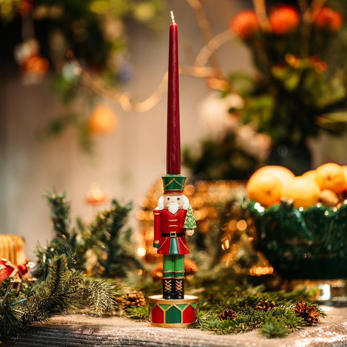 Italiving Kerzenleuchter Kerzenständer für hohe Kerzen Weihnachtssoldat groß