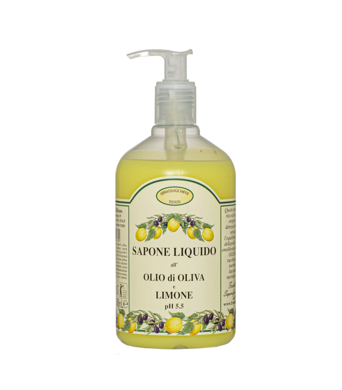italiving Seife Flüssigseife mit Olivenöl und Zitrone - 500ml