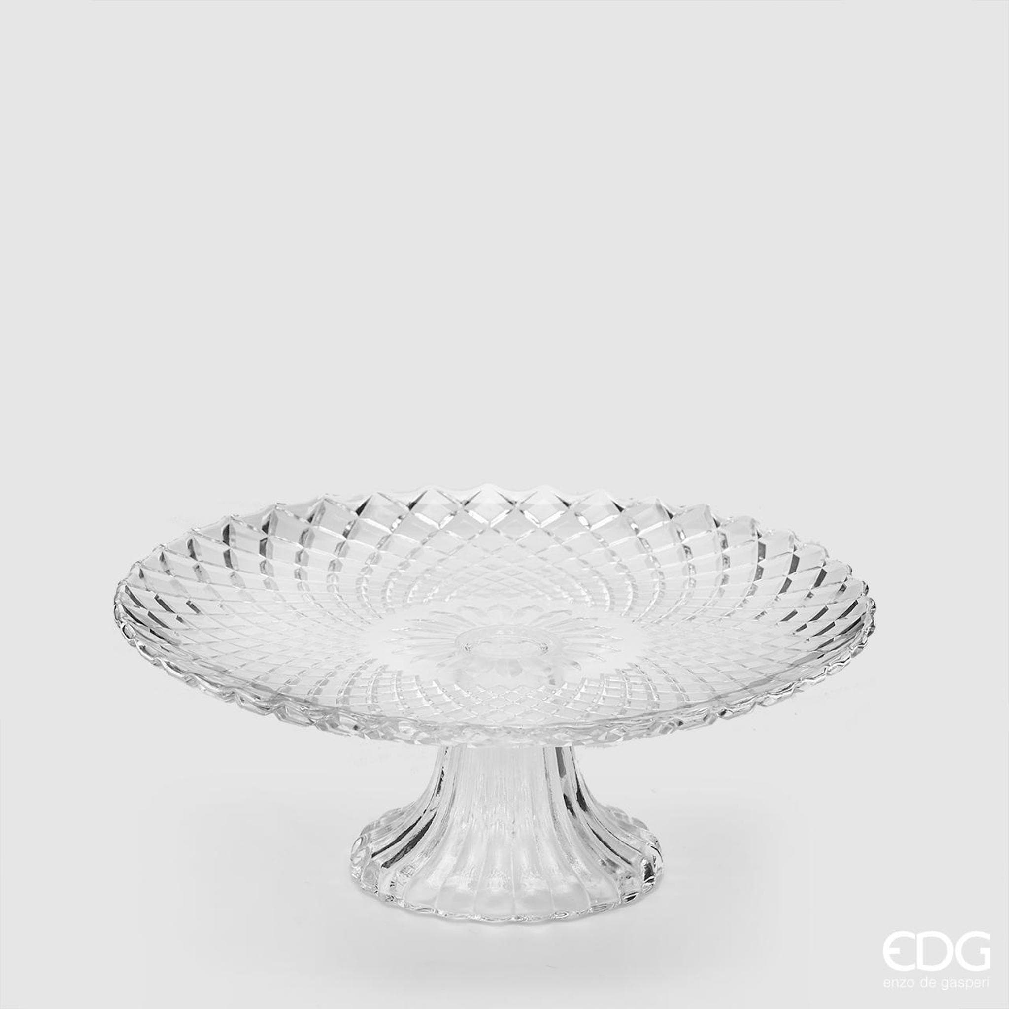 Tortenplatte - Kristallglas mit geschwungenem Fuß Höhe 9 cm/Ø 25 cm