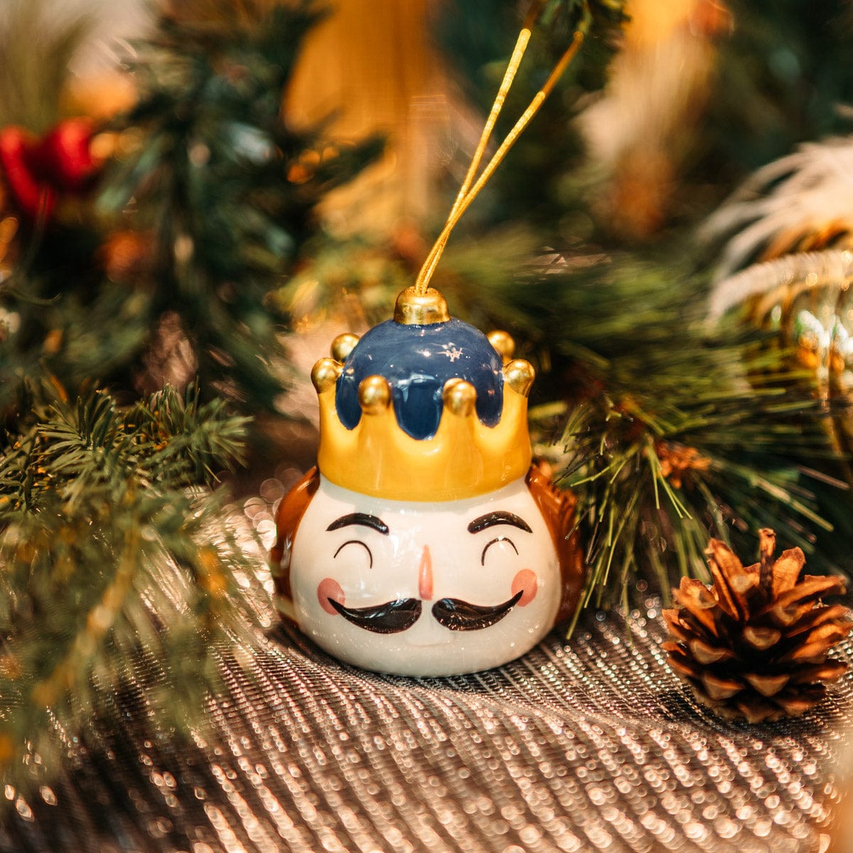 Italiving Weihnachtskugeln 4er-Set 4 Könige als Weihnachtskugeln - bemalte Keramik