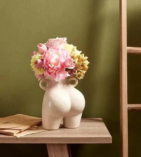 Sinnliche Blumenvase weiß Fauentorso