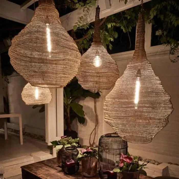 Deckenlampe aus Messingringen orientalisch 