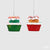 Italiving Christbaumschmuck Weihnachtsschmuck - 2 bunte Cupcakes in rot und grün - Glas H 6,5 cm