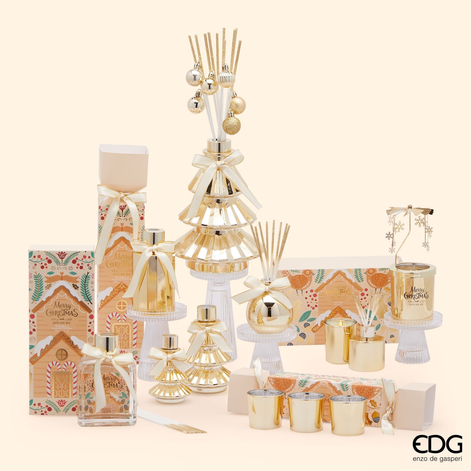 Italiving Duftkerze 3 Duftkerzen im Zierglas und Schmuckkästchen - Weihnachtsgeschenk