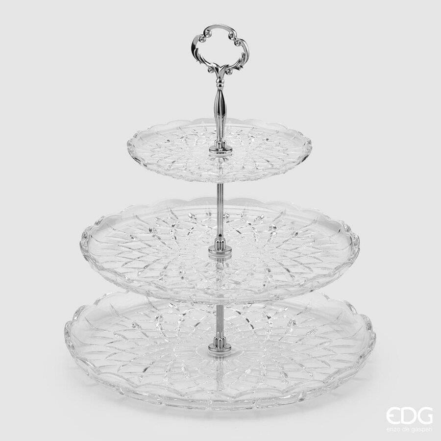 Italiving Etagere Etagere - Präsentierteller mit 3 Etagen aus geschliffenem Glas H 36 Ø 30 cm