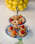 Italiving Etagere Etagere - Präsentierteller Serie Capri - Porzellan weiß, blau bemalt