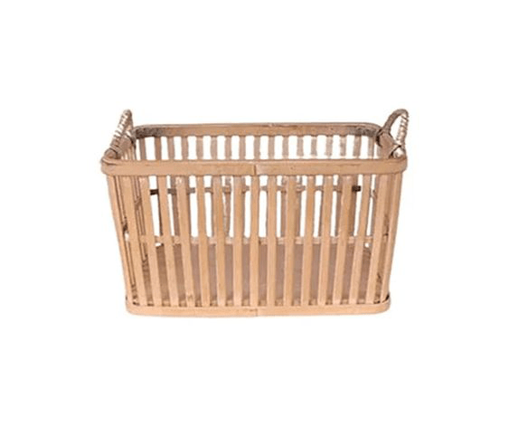 ITALIVING Geschenkkorb Geschenkkorb mit filigranem Holzrahmen und Kordelgriffen 33 x 21 cm