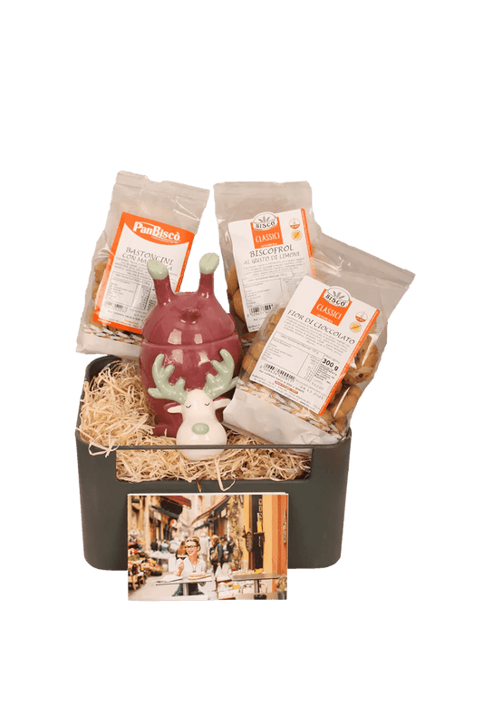 Italiving Geschenkkorb Gourmetbox " Das süße Geschenk" - Kekse und Keramikdose