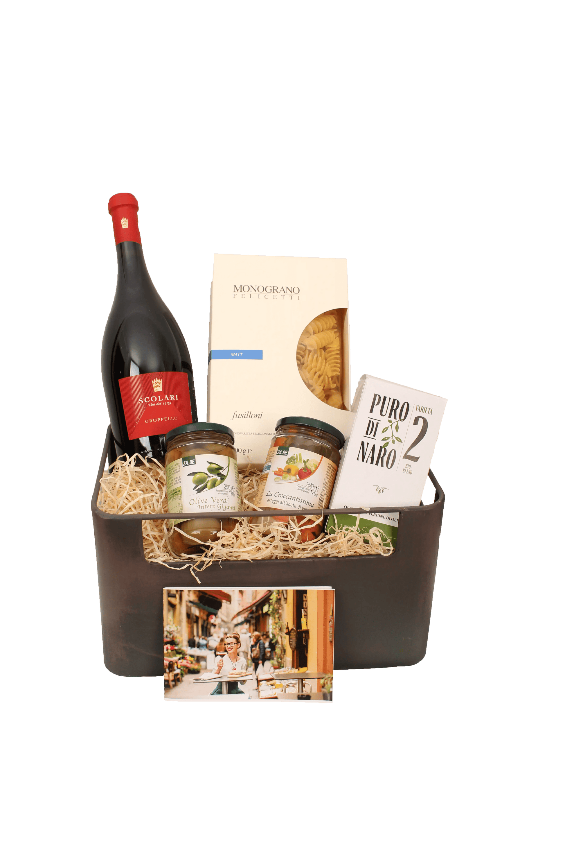 Italiving Geschenkkorb Gourmetbox " Rot läuft!" - Rotwein, Nudeln, Öl, Gartenglück