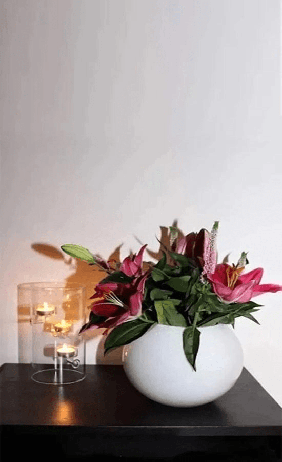 Italiving Glasvase Blumenvase - Glaskugel Höhe 20 cm Ø 23 cm in 2 Farben