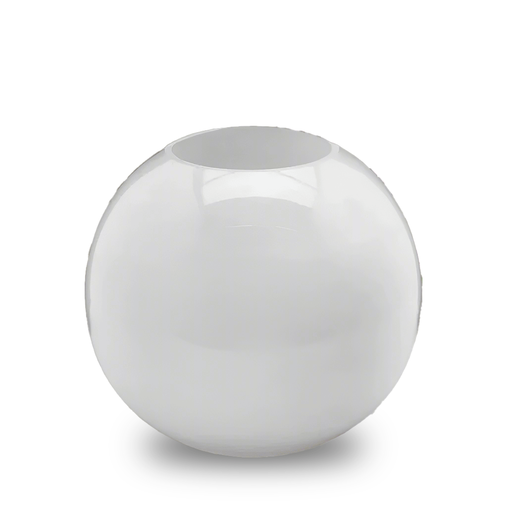 Glasvase Weiß - Glaskugel Höhe 20 cm Ø 23 cm