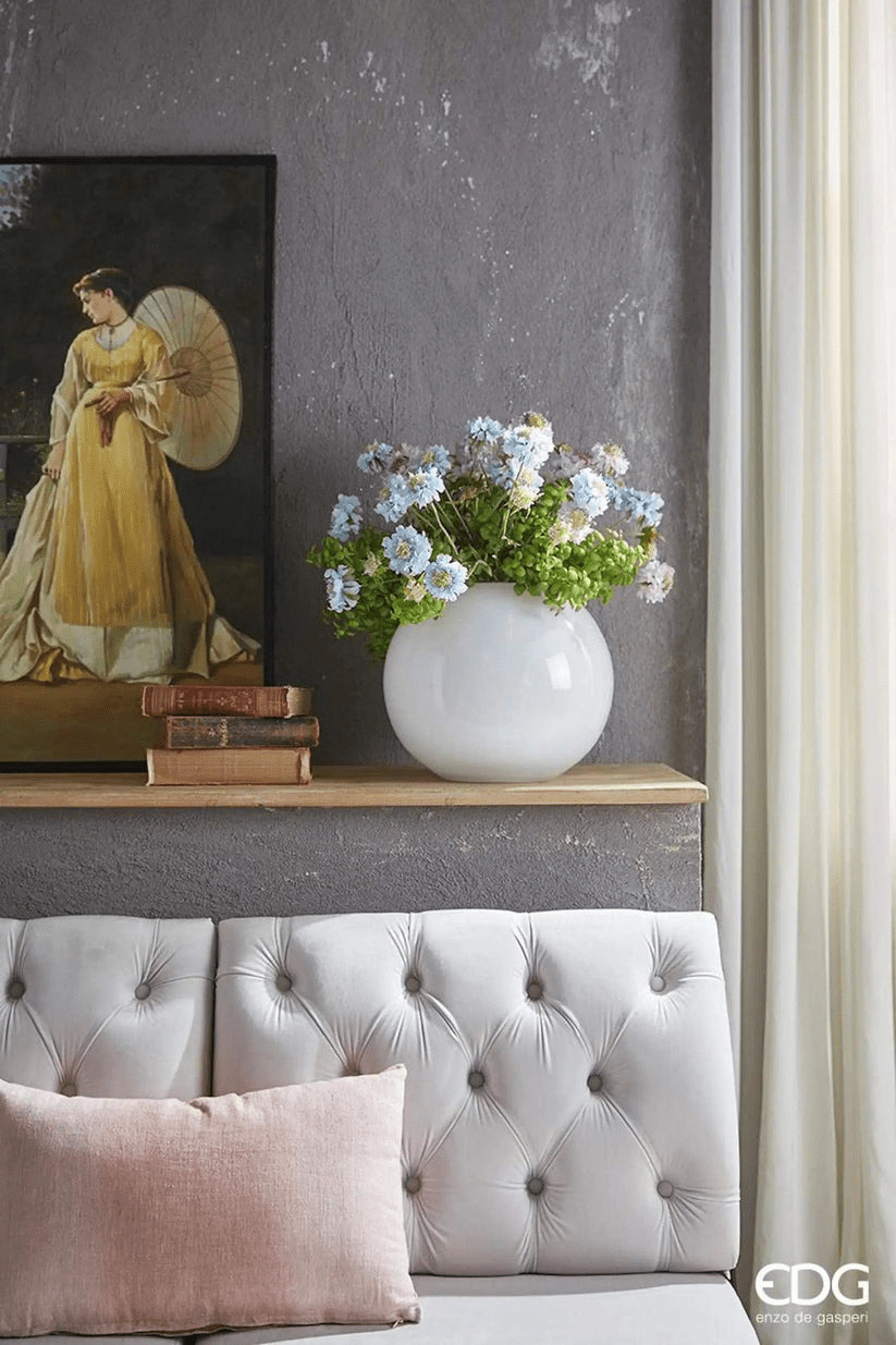 italiving Glasvase Blumenvase - Glaskugel Höhe 27 cm Ø 31 cm in 2 Farben