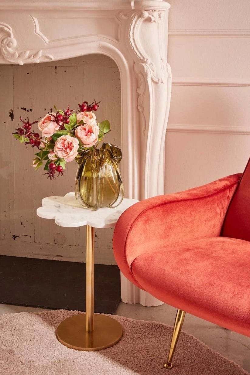 Italiving Glasvase Designer Vase Kristallglas mit Zierrand Höhe 21 cm Ø 18 cm in 2 Farben