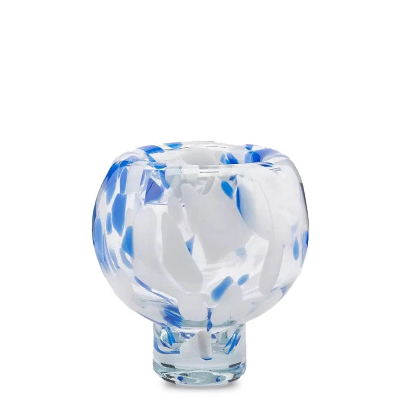 Italiving Glasvase Designervase aus bemaltem Glas Höhe 20,5 cm Ø 20 cm - Handarbeit