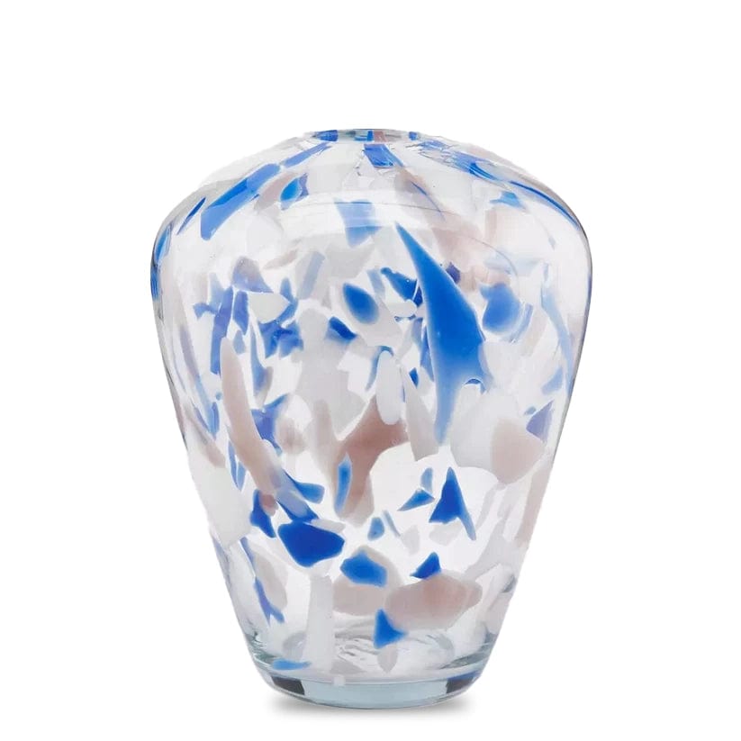 Italiving Glasvase Designervase aus bemaltem Glas Höhe 31,5 cm Ø 23,5 cm - Handarbeit