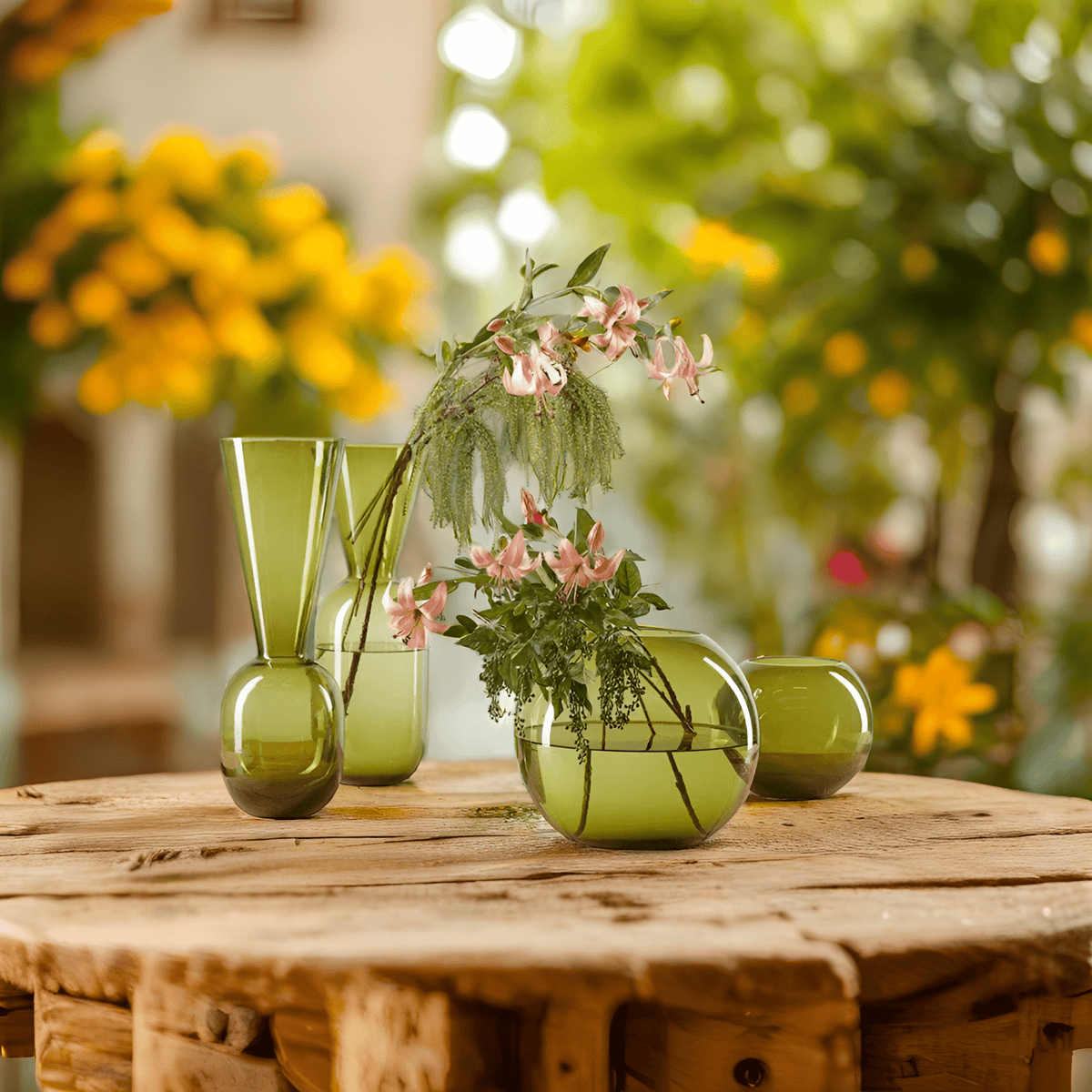 Italiving Glasvase Designervase aus farbigem Glas Höhe 50 cm Ø 17 cm - 3 Farbvarianten