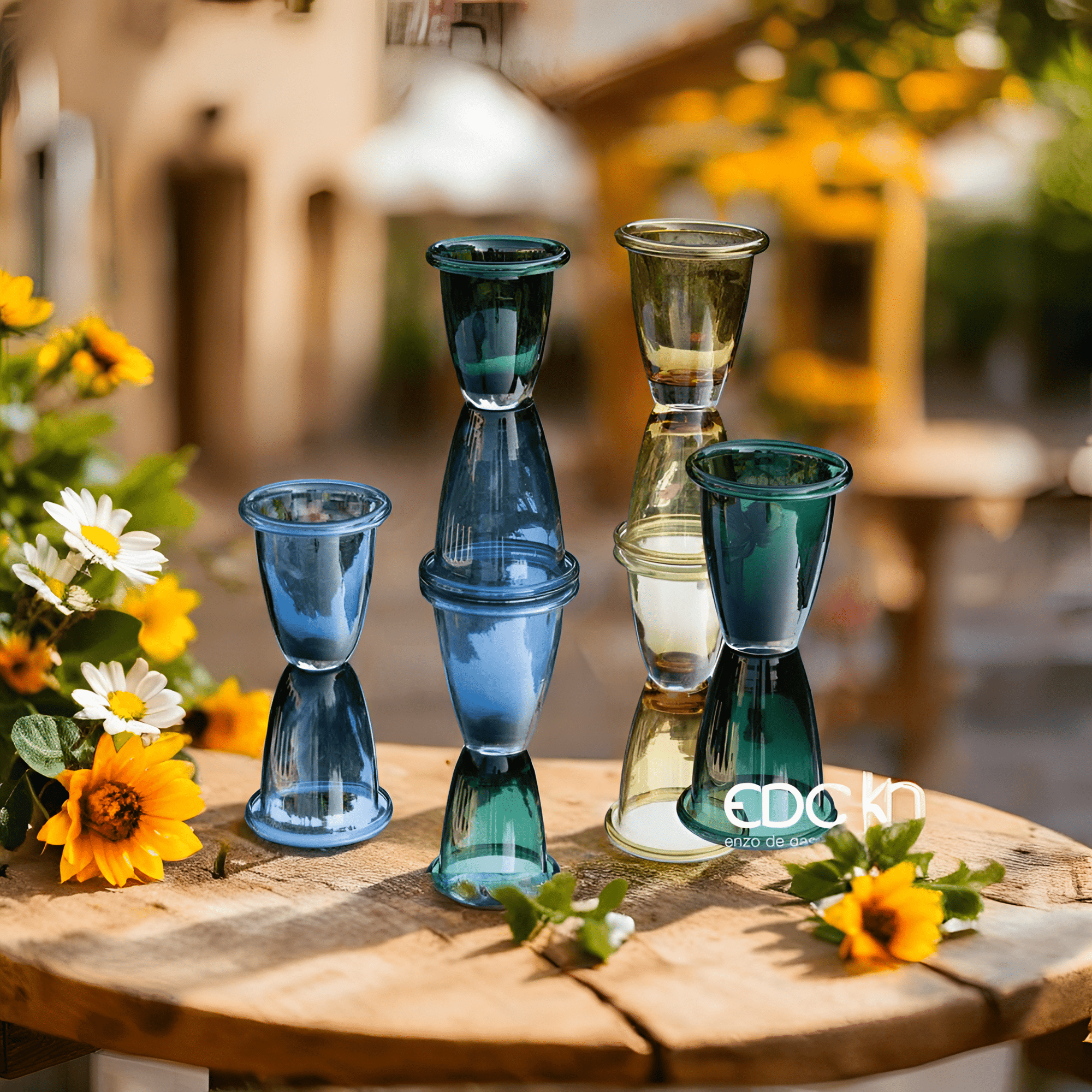Italienische Glasvase und Designklassiker in 2 Farben H 18 cm Ø 16 cm