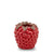 Italiving Keramikvase Dekovase in Form einer Himbeere - glasierte Keramik H 21 cm Ø 21,5 cm rot