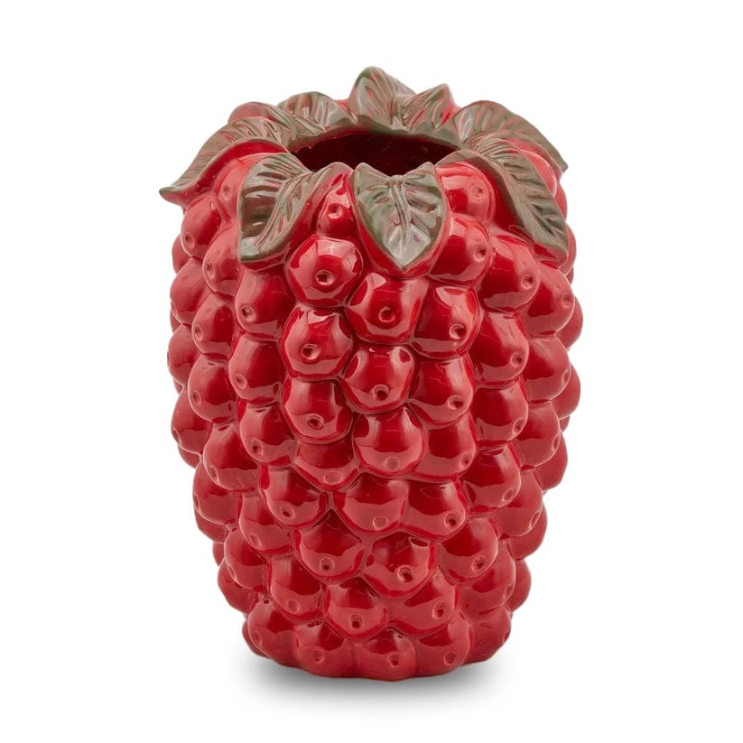 Vase - Keramik Höhe 34 cm Ø 26,5 cm rot in Form einer Himbeere