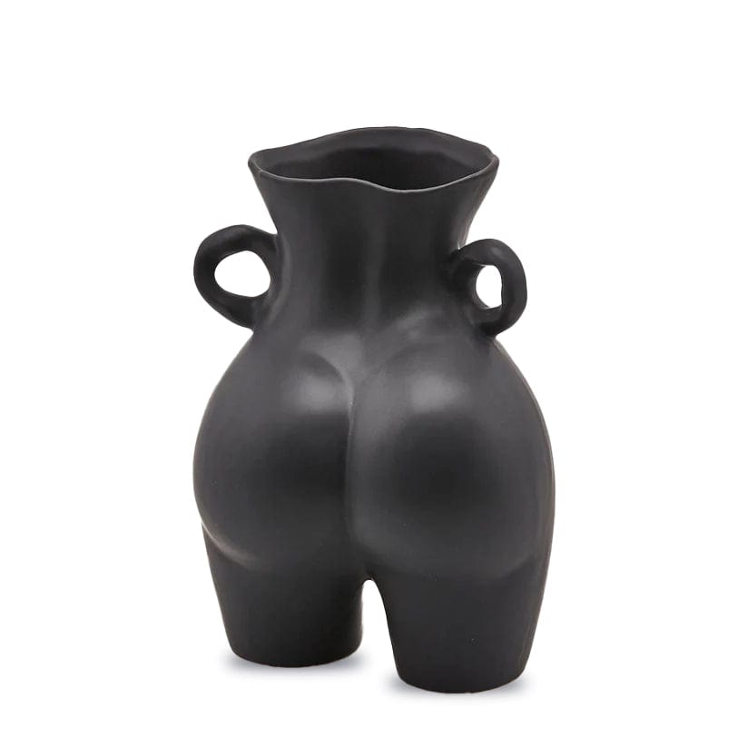 Italiving Keramikvase Dekovase - Keramik dunkelgrau Höhe 27 cm Ø 10/16,5 cm