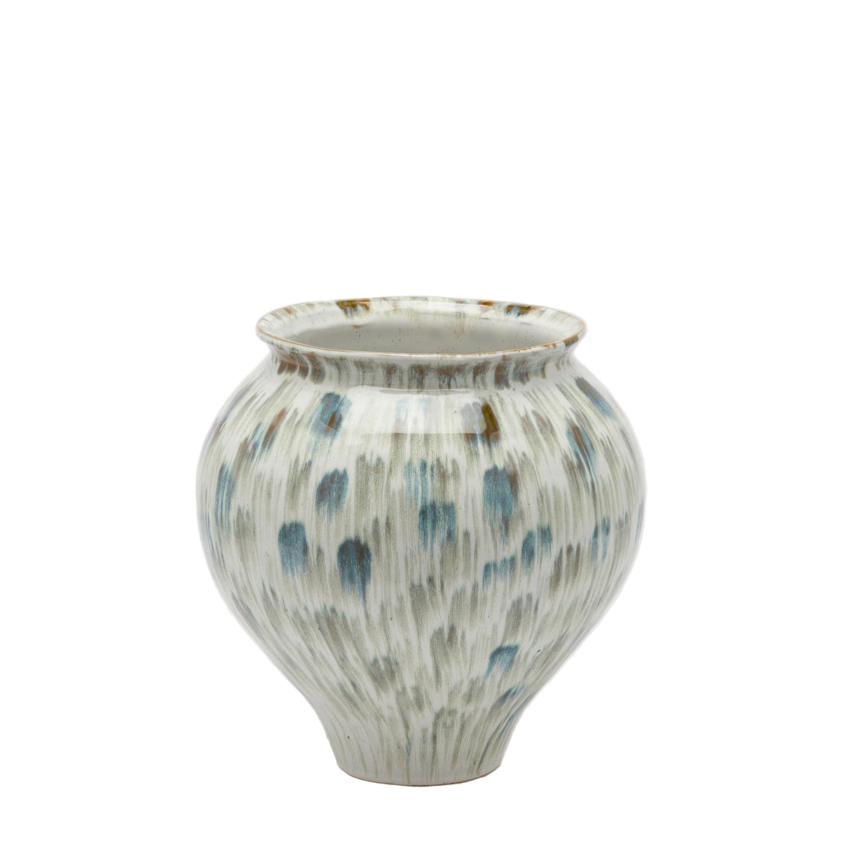 Italiving Keramikvase Designervase aus bemalter Keramik Höhe 30 cm Ø 28,5 cm - Handarbeit