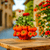 Italiving Keramikvase Designervase neu aus Italien mit roten Tomaten besetzt H 15 cm Ø 26 cm