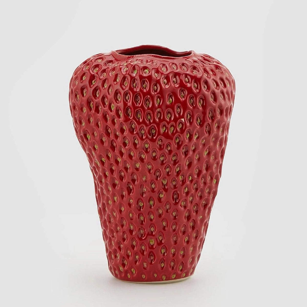 Italiving Keramikvase Erdbeervase Höhe 37 cm Ø 25 cm - Dekovase Keramik Gold