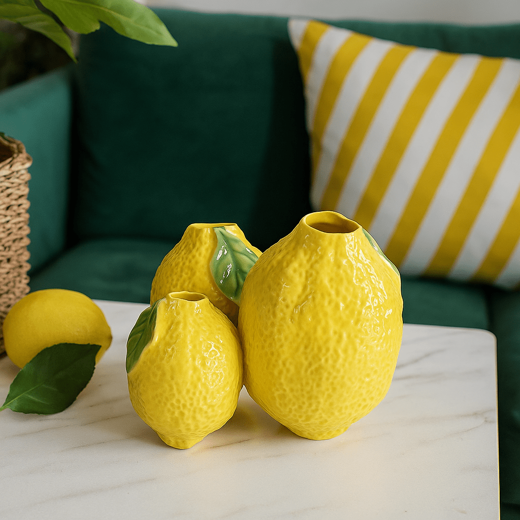 Italiving Keramikvase Keramik-Zitronenvasen 3 in 1 – Dekoration und Funktion in einem