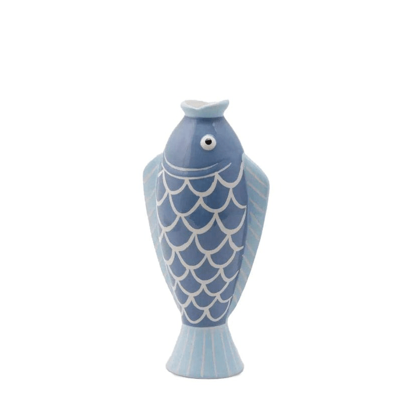 Italiving Keramikvase Keramikvase Fisch - farbenfrohe Handarbeit H 26 Ø 13/8 cm