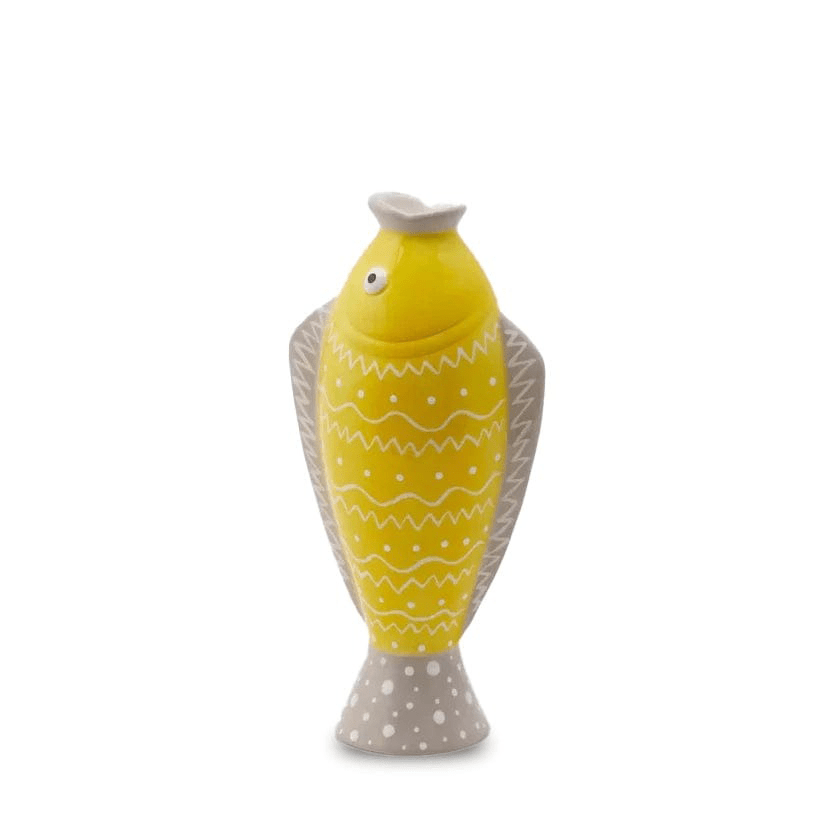 Italiving Keramikvase Keramikvase Fisch - farbenfrohe Handarbeit H 26 Ø 13/8 cm