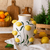 Italiving Keramikvase Keramikvase weiß mit Zitronen verziert –  H 31 cm Ø 26 cm - Handarbeit