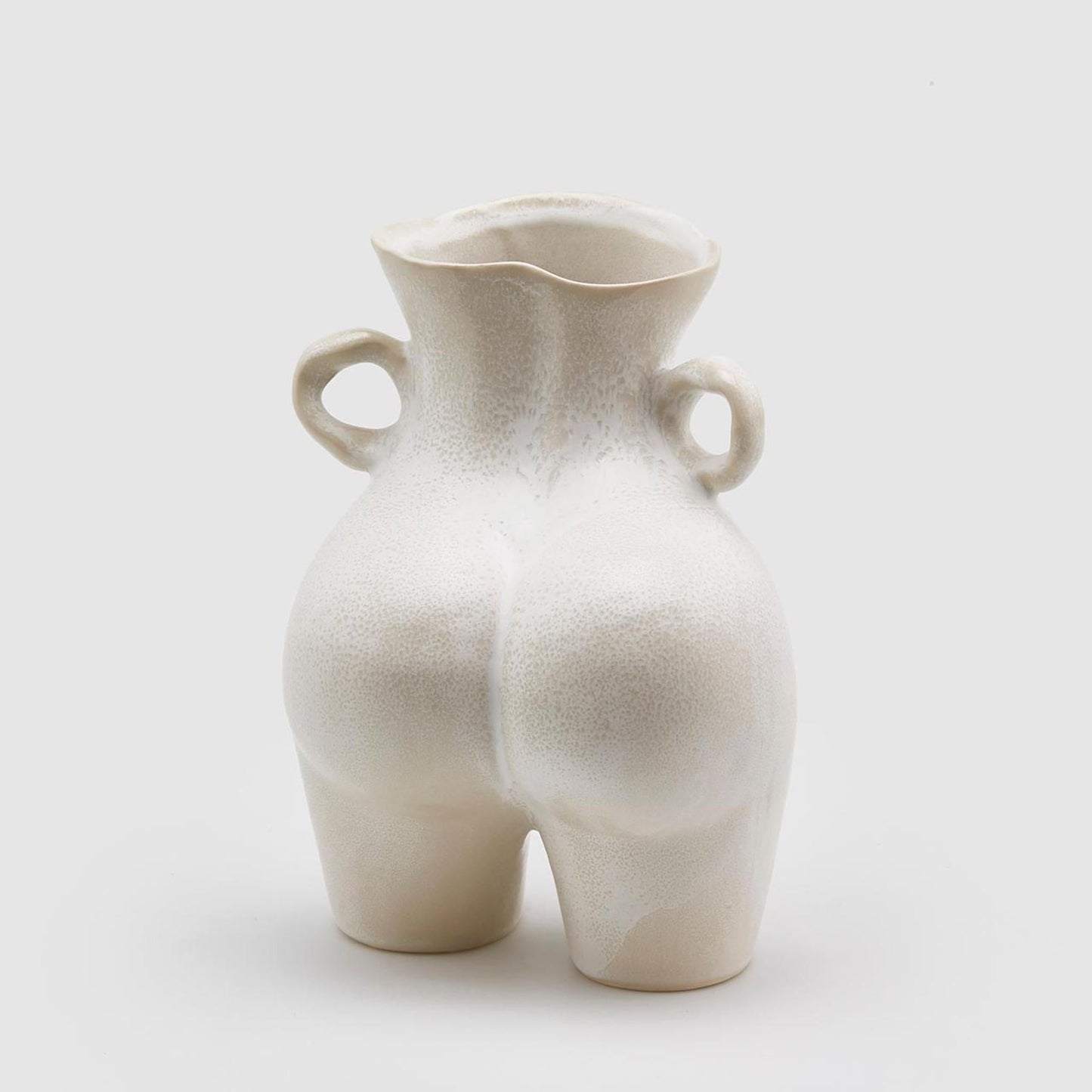 Italiving Keramikvase Sinnliche Dekovase - Keramik Naturweiß Höhe 27 cm Ø 10/16,5 cm