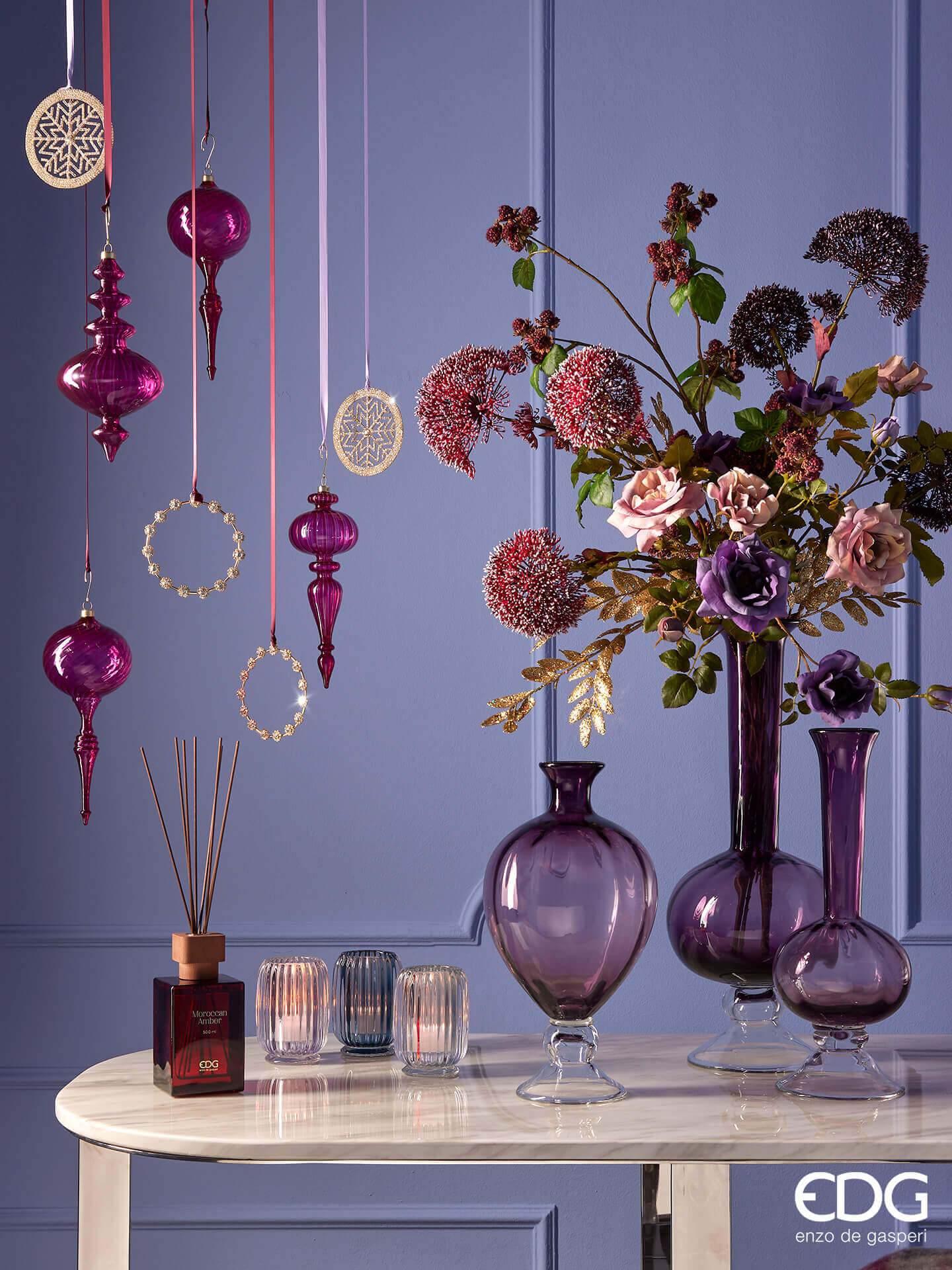 Italiving Kerzenglas 3-er Set Kerzengläser für Teelichter in drei Farbkombis H 12 cm Ø 9 cm