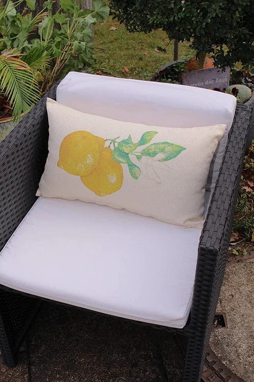 Kissenhülle 30x50 creme mit Zitronendruck - 100% BW