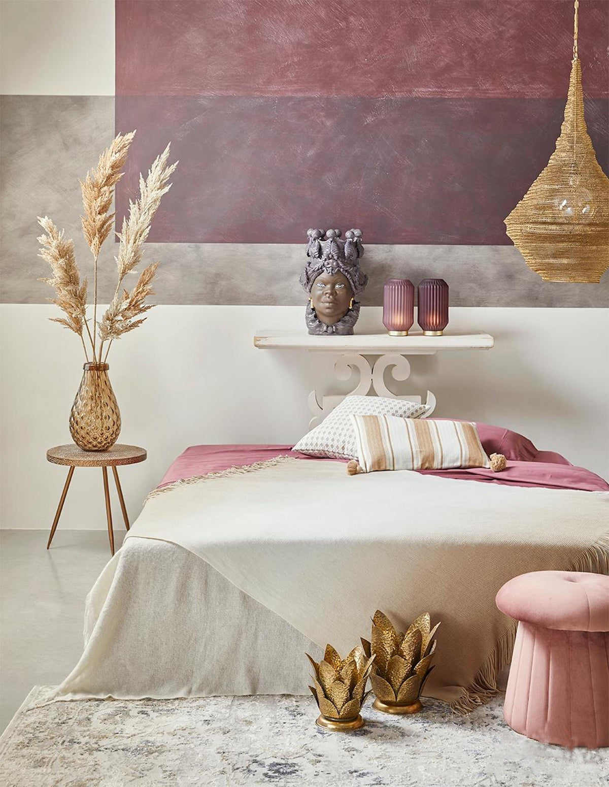 italiving Lampe Orientalische Deckenleuchte aus Messing für LED-Lampe - H 70 cm Ø 35 cm