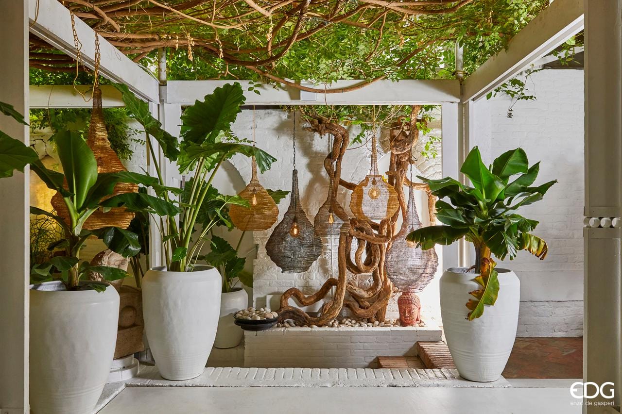 Italiving Lampe Orientalische Deckenleuchte aus Messing für LED-Lampe - H 85 cm Ø 43 cm