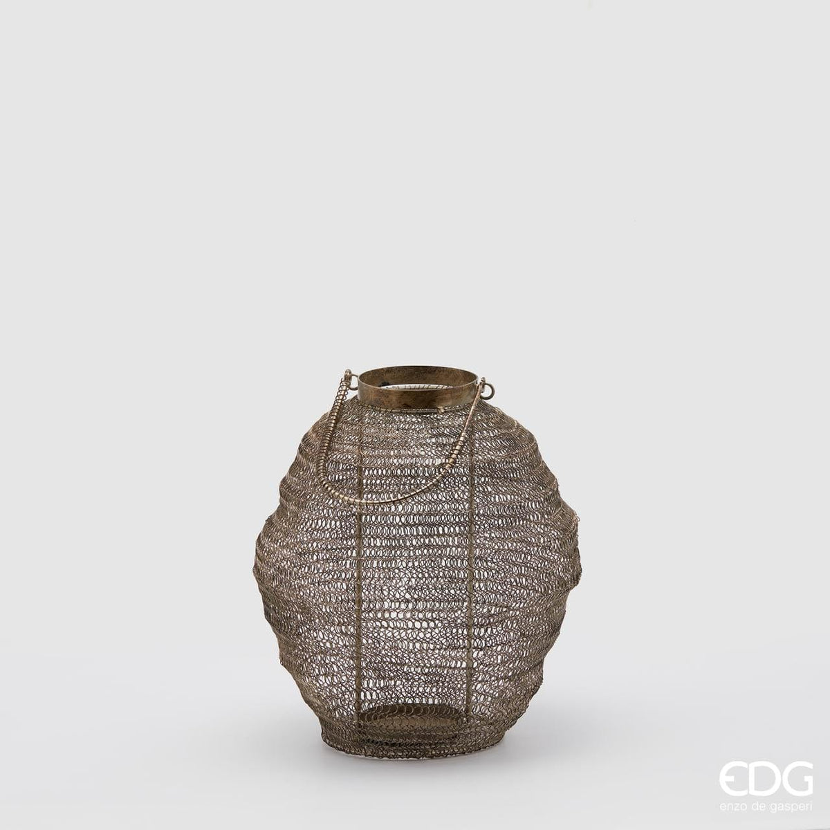 Italiving Laterne Orientalische Bodenlaterne aus Messing für Kerzen - H 30 cm Ø 27 cm