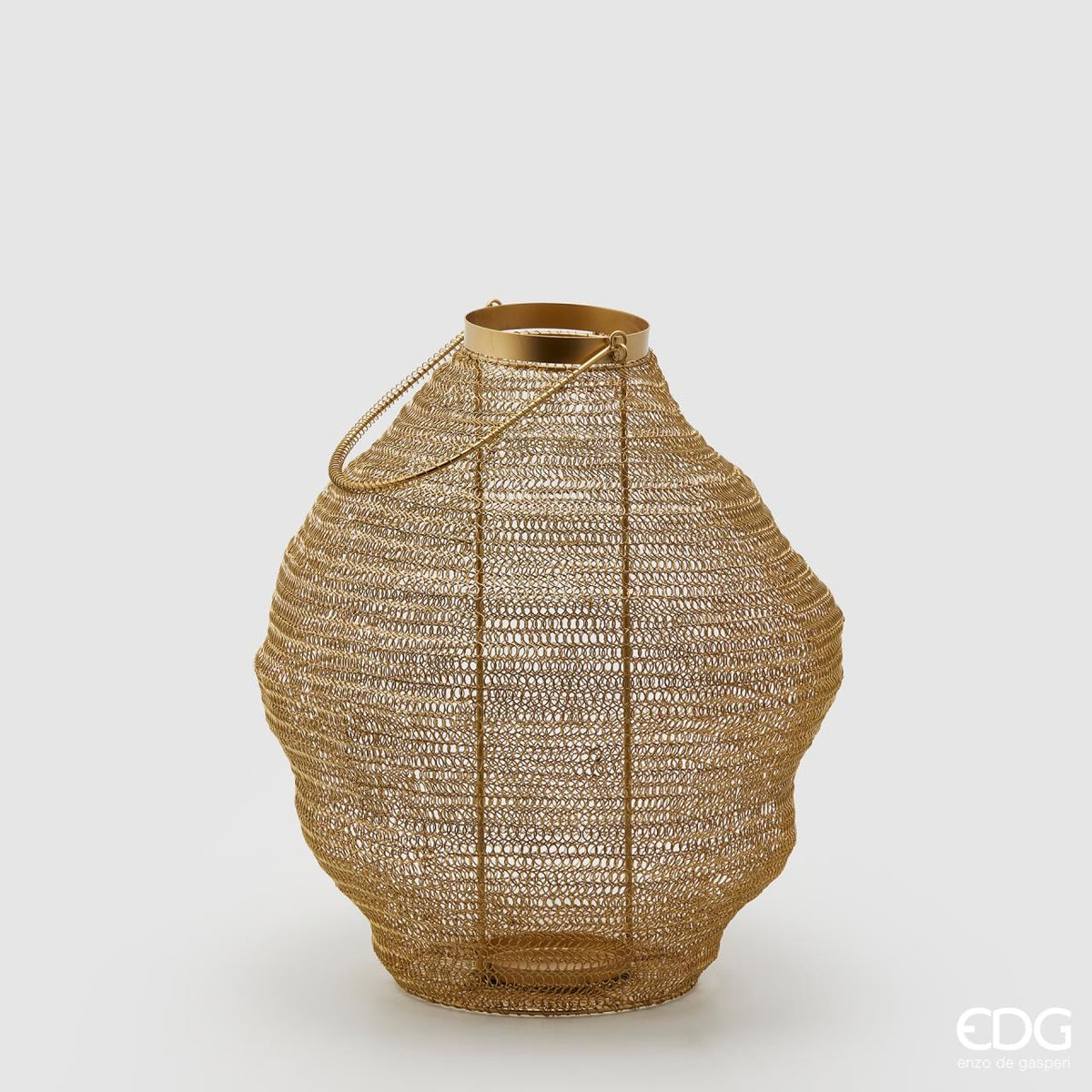 italiving Laterne Orientalische Bodenlaterne aus Messing für Kerzen - H 43 cm Ø 39 cm