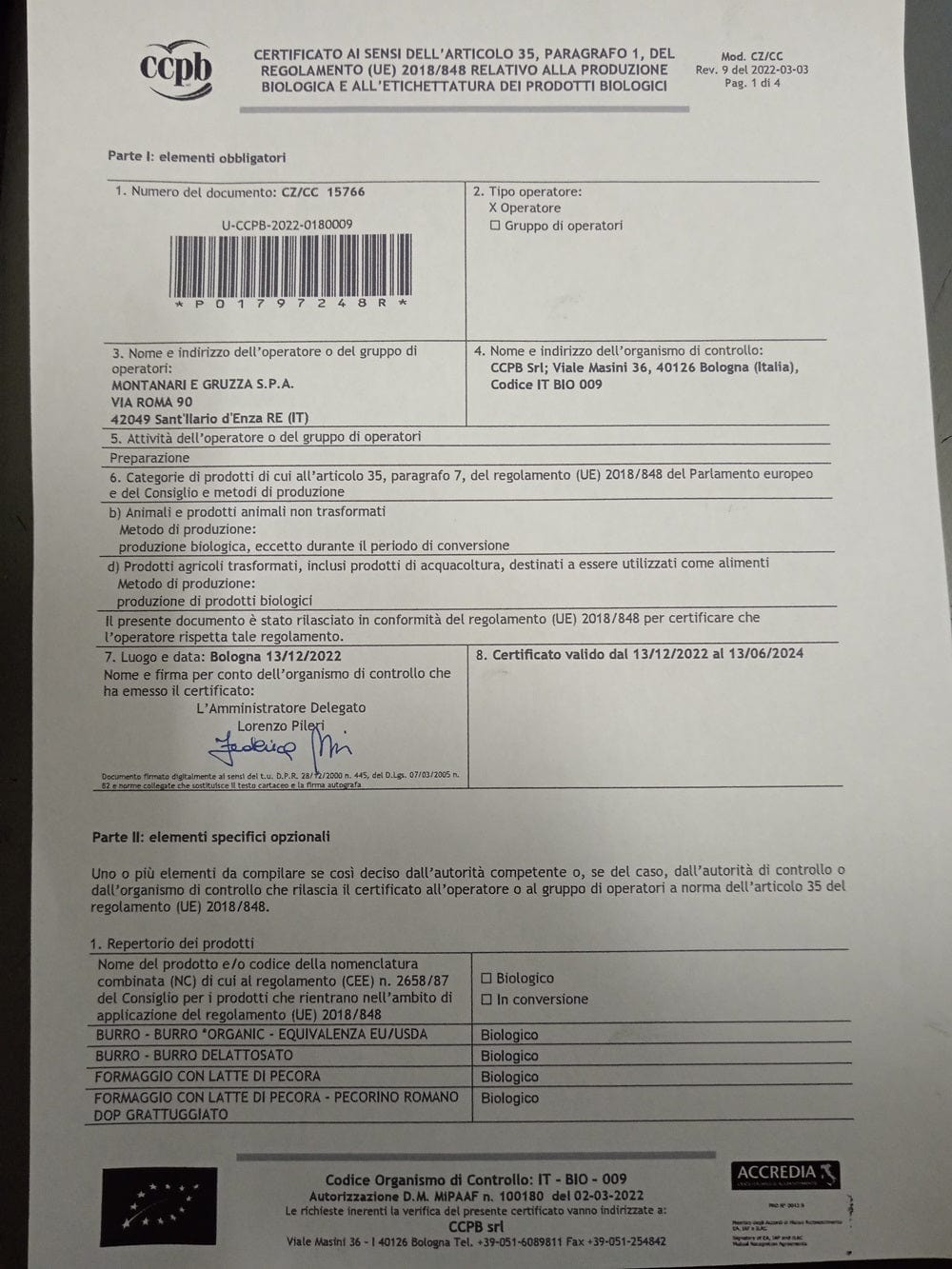 Italiving Parmesan BIO Parmesan 36 Monate gereift - aus den Parma Hügeln