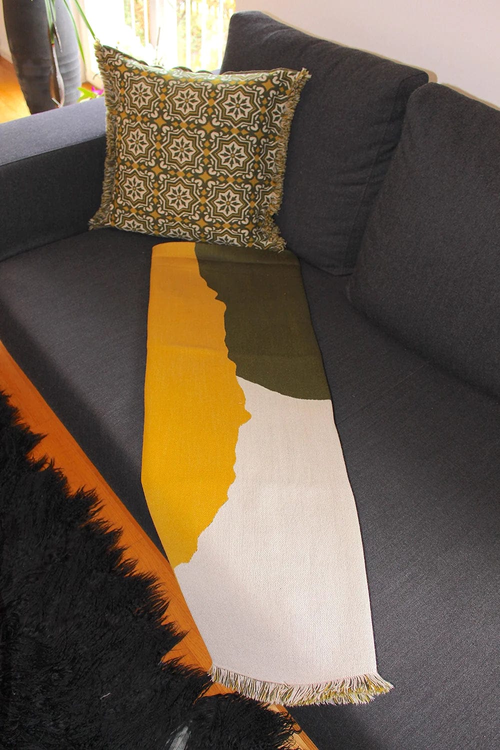 Italiving Plaid Jacquard Plaid - Merino/BW - 155x200 mit italienischem Motiv