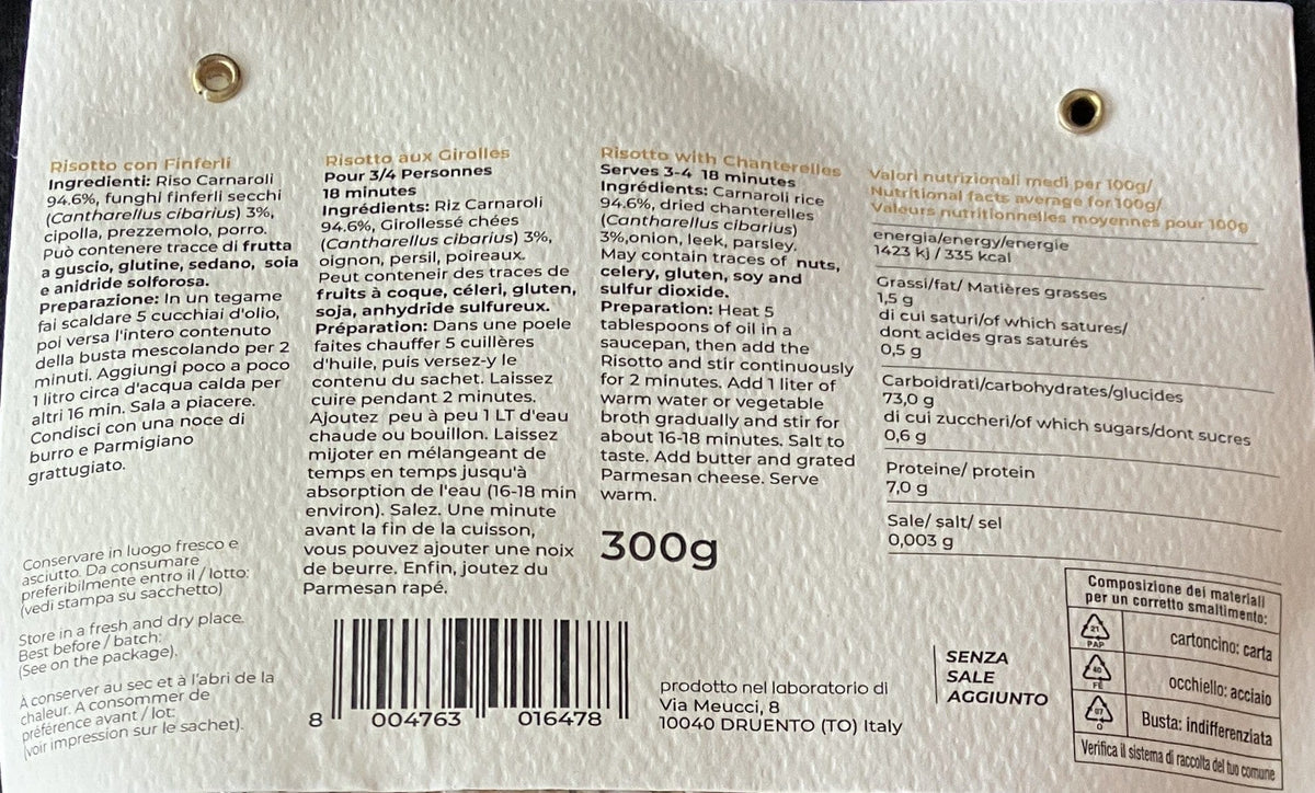 Italiving Reis Fertiggericht - Reis mit Pfifferlingen aus Italien