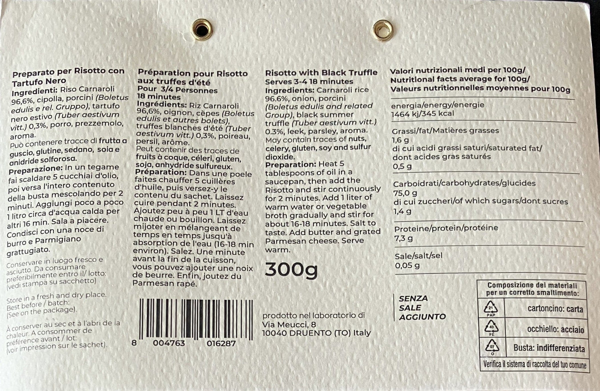 Italiving Reis Fertiggericht - Reis mit schwarzem Trüffel aus Italien