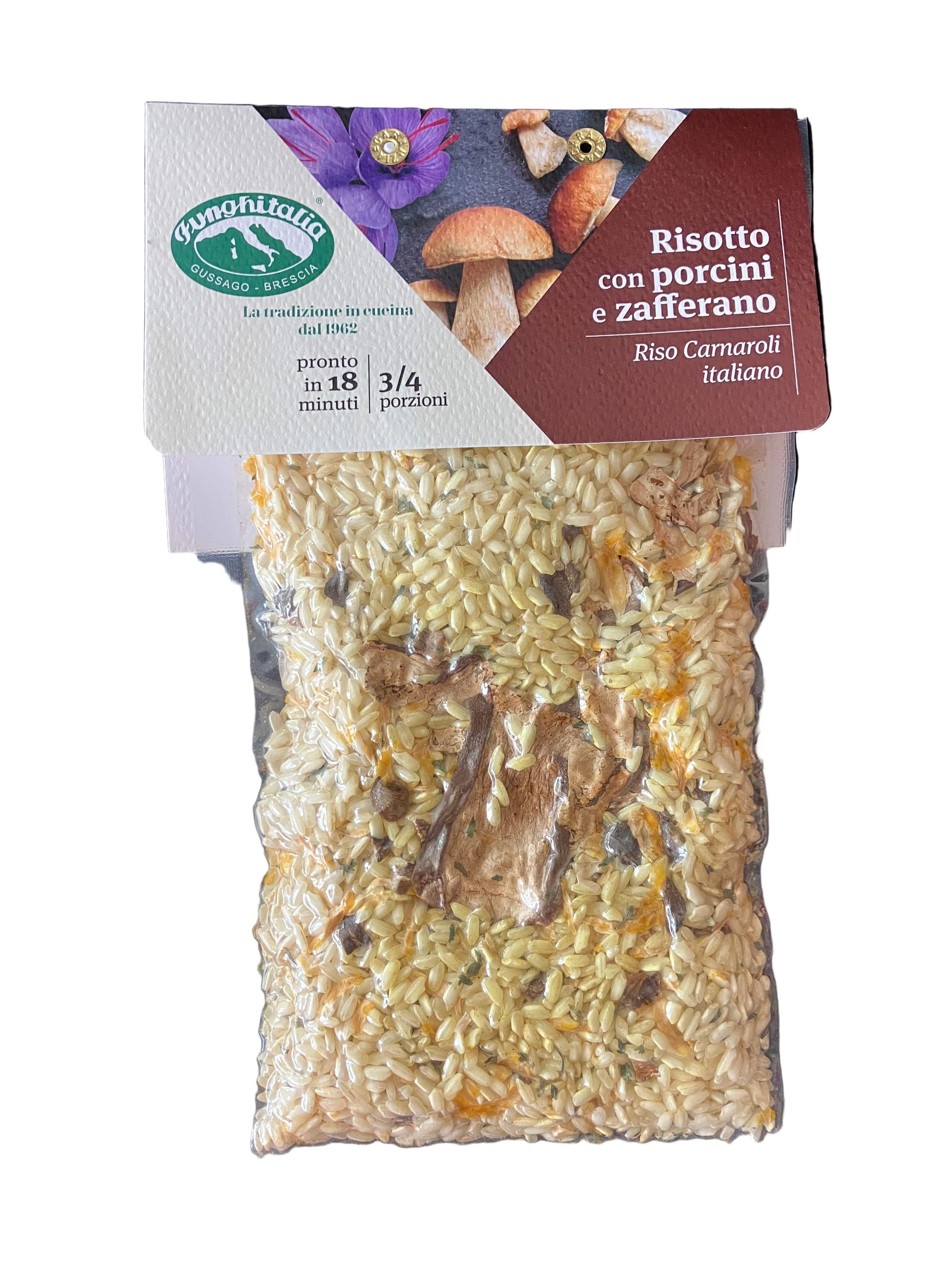 Italiving Reis Fertiggericht - Reis mit Steinpilzen und Safran aus Italien