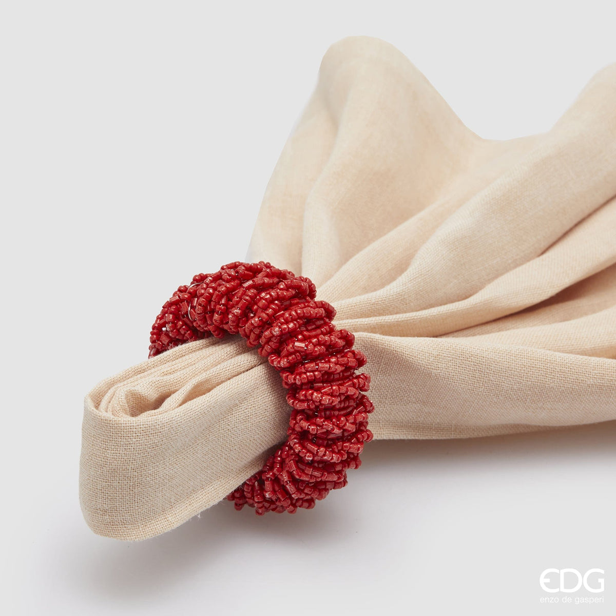 Italiving Serviettenring Koralle 4er-Set Serviettenringe mit bunten Perlen verziert - 5 Varianten