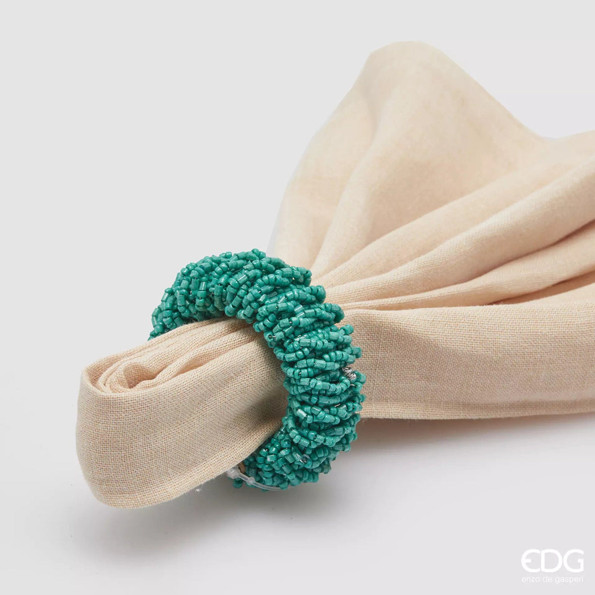 Italiving Serviettenring Türkis 4er-Set Serviettenringe mit bunten Perlen verziert - 5 Varianten