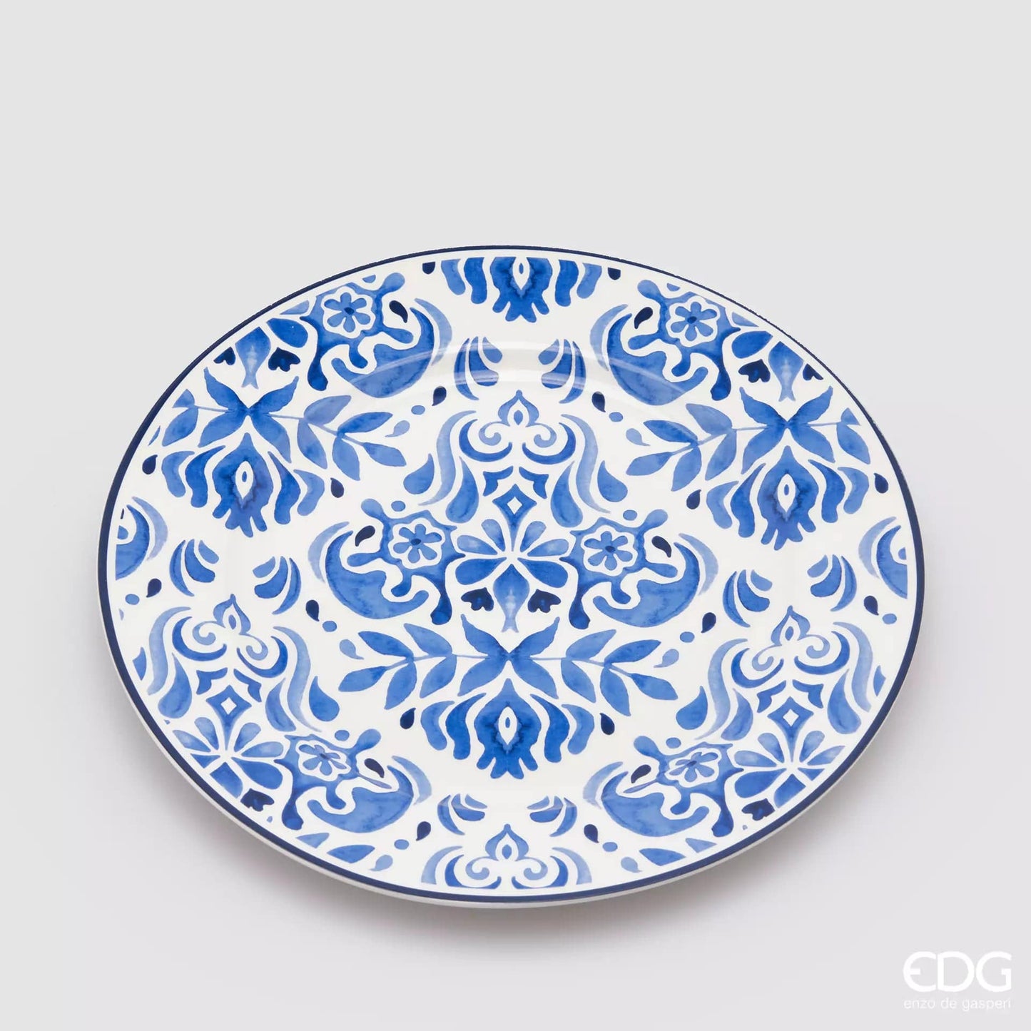 Italiving Teller Essteller Serie Capri - Porzellan weiß, blau bemalt - T 2,0 Ø 27 cm