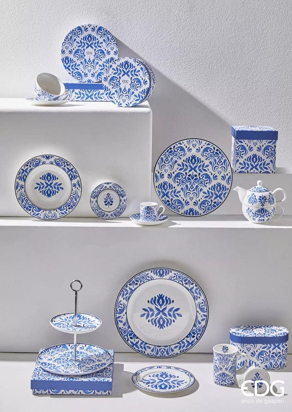 Essteller - blau bemaltes Porzellan Ø 27 cm Motiv von Capri